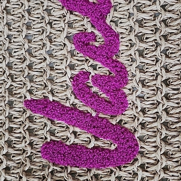 Time and Tru Tan Woven Tote with "Vacay" in Purple - Picture 7 of 12